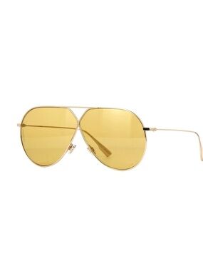 Dior Stellaire 3 Women's Aviator Sunglasses — Gold Frame, Yellow Lenses